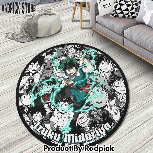 Izuku midoriya manga mix round rug custom my hero academia anime circle carpet  rp5954585